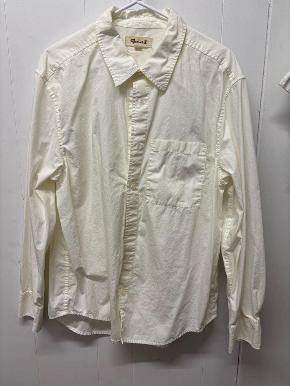 Madewell Men's Off-White Long-Sleeve Button-Down Shirt